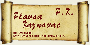 Plavša Kaznovac vizit kartica